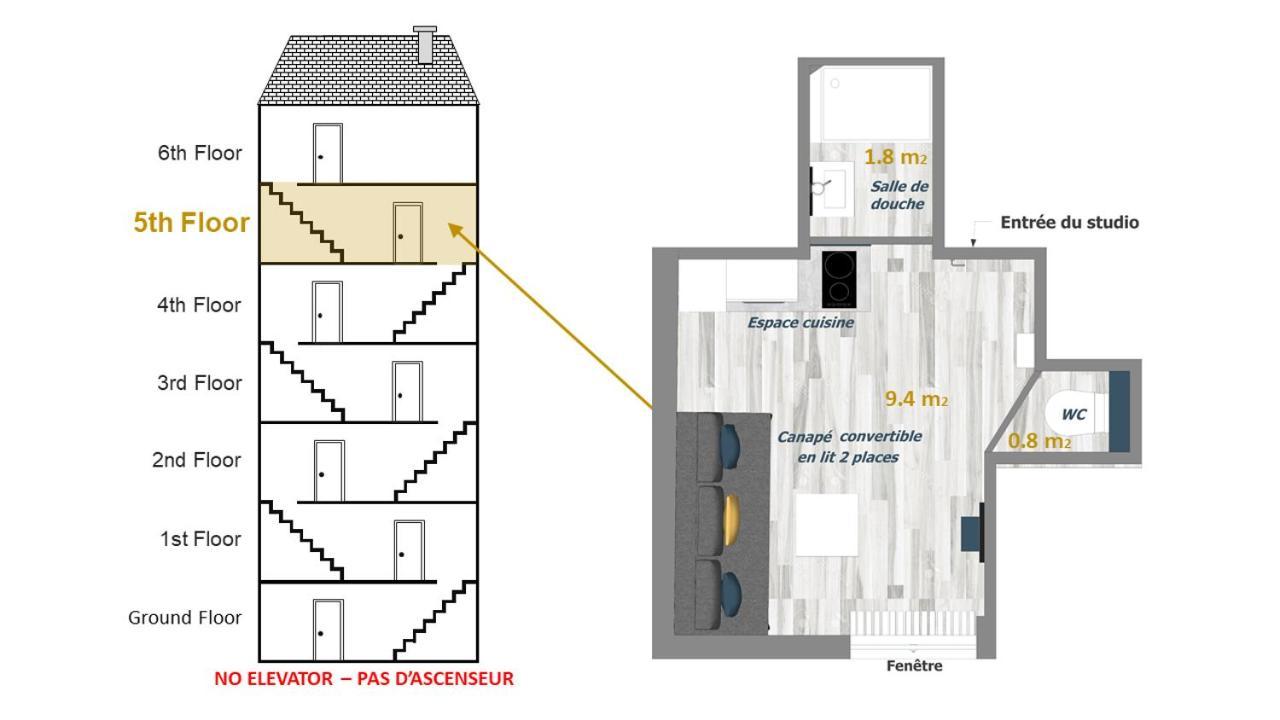 Tiny Studio - 12 M2 - Quartier Saint-ambroise - 5eme Etage Sans Ascenseur * Parijs
